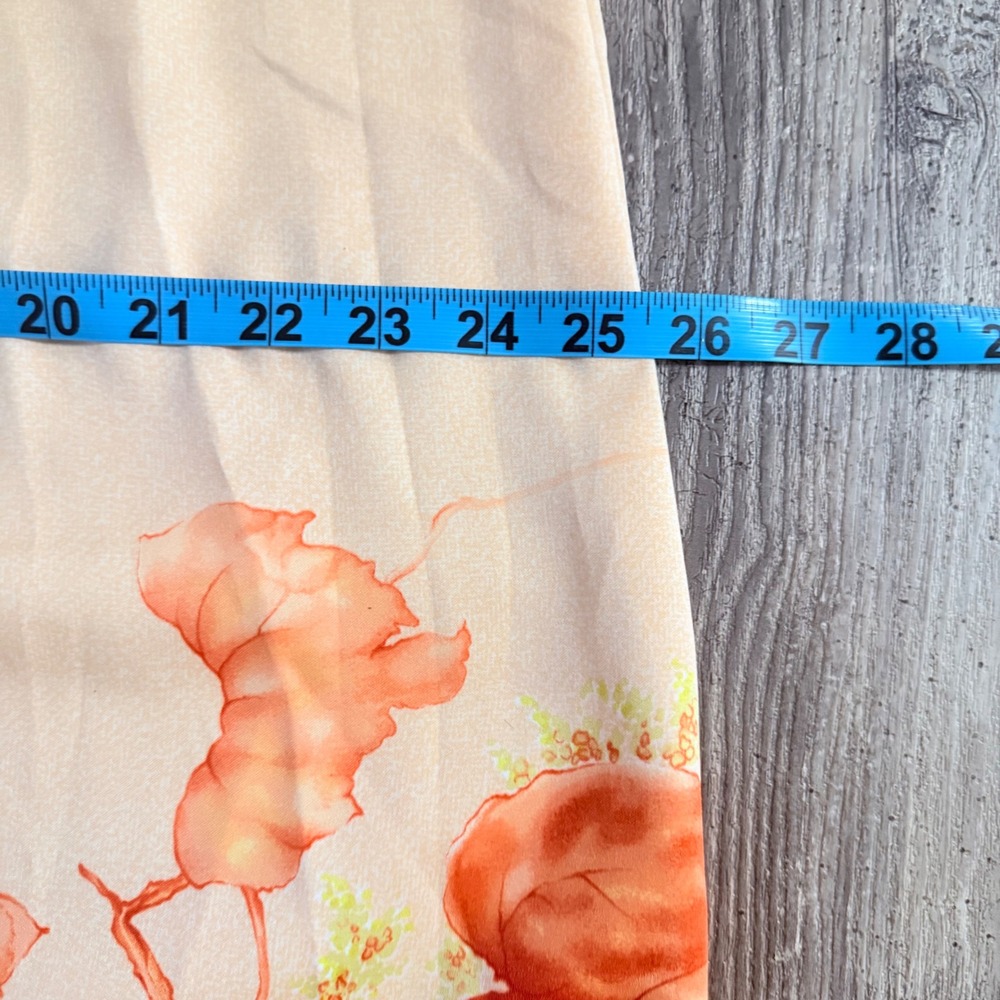 Malihini Hawaii Vintage Floral Muumuu Dress Peach Vacation Flutter Sleeve Sz 16 - Picture 12 of 12